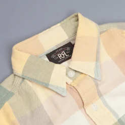 RRL Matlock Sportshirt Cotton Twill Plaid Yellow Green