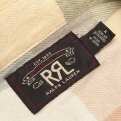RRL Matlock Sportshirt Cotton Twill Plaid Yellow Green