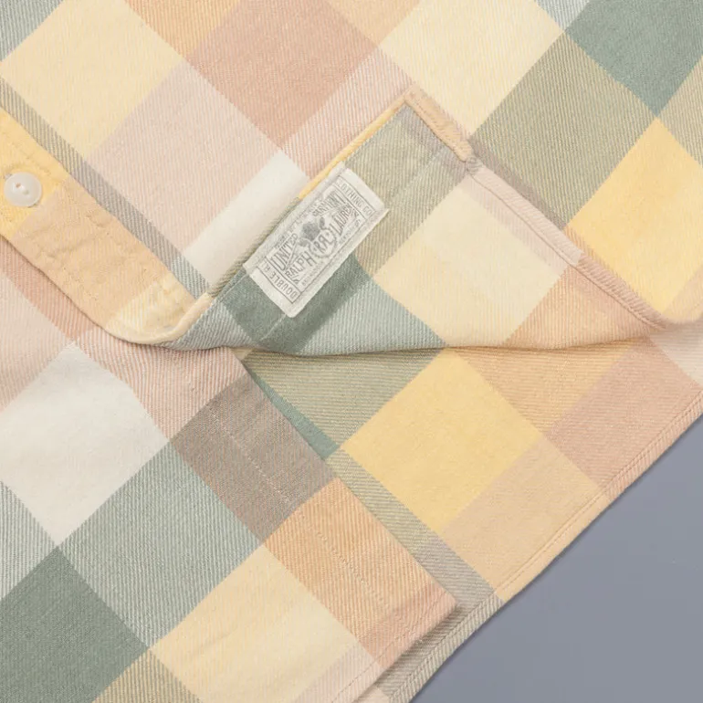 RRL Matlock Sportshirt Cotton Twill Plaid Yellow Green