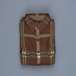 RRL Matlock Workshirt Horse Blanket Plaid Jacquard Brown Olive
