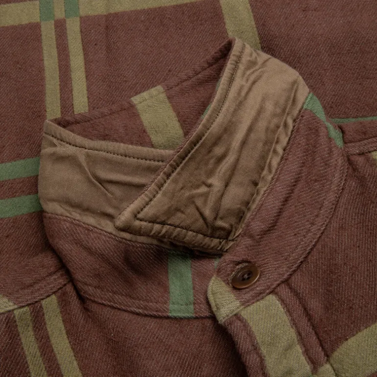 RRL Matlock Workshirt Horse Blanket Plaid Jacquard Brown Olive
