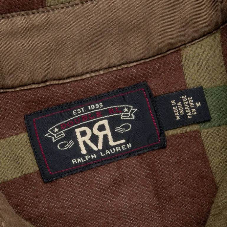 RRL Matlock Workshirt Horse Blanket Plaid Jacquard Brown Olive