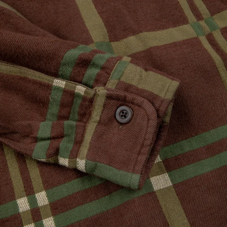 RRL Matlock Workshirt Horse Blanket Plaid Jacquard Brown Olive