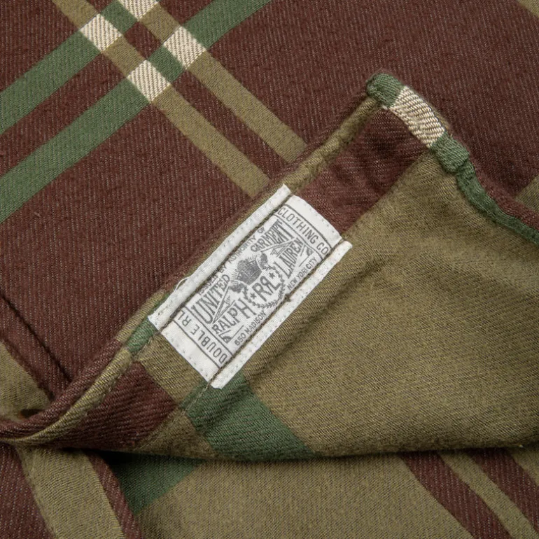 RRL Matlock Workshirt Horse Blanket Plaid Jacquard Brown Olive