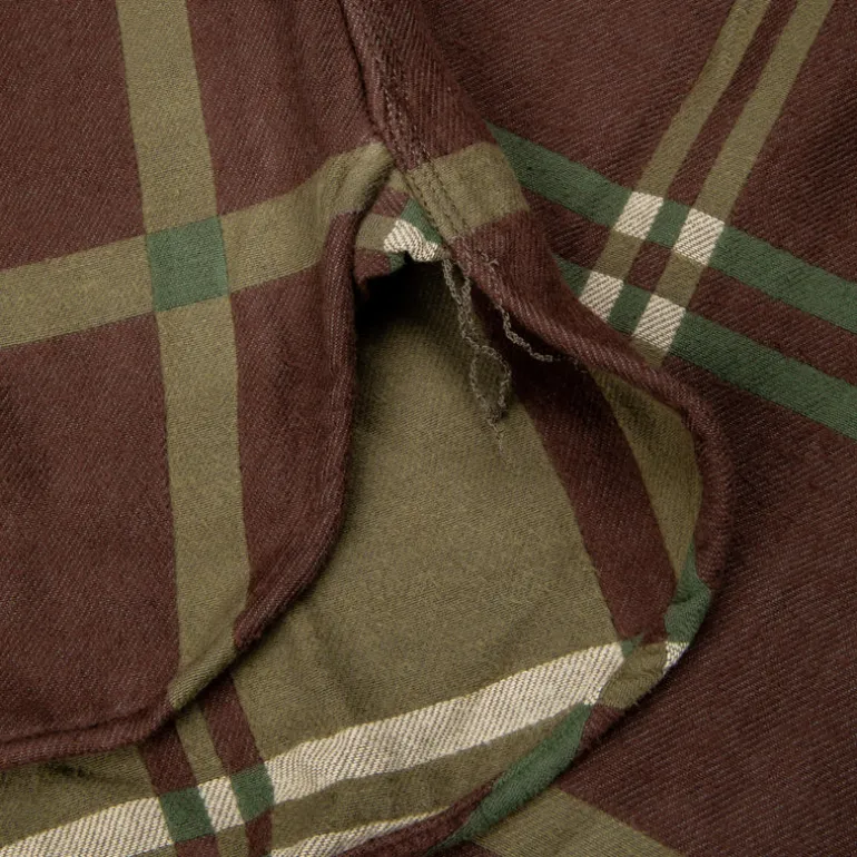 RRL Matlock Workshirt Horse Blanket Plaid Jacquard Brown Olive