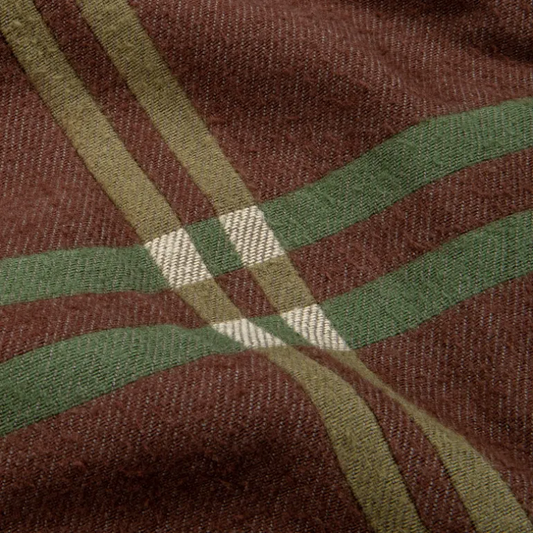RRL Matlock Workshirt Horse Blanket Plaid Jacquard Brown Olive