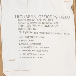 RRL Officer´s flat pant new military khaki