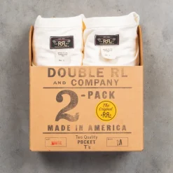RRL 2-Pack Pocket T-Shirts Dyed White