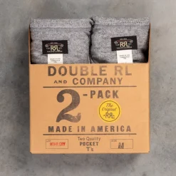 RRL 2-Pack Pocket T-Shirts Heather Grey