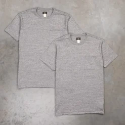RRL 2-Pack Pocket T-Shirts Heather Grey