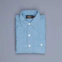 RRL Painted Chambray Workshirt Reactive Blue