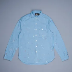 RRL Painted Chambray Workshirt Reactive Blue