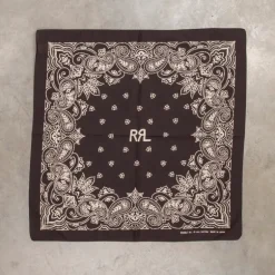 RRL Peyton Ranch Logo Bandana Black