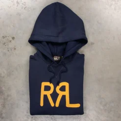 RRL PO Hood Pullover Faded Navy