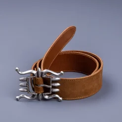 RRL Ranch Belt Light Java Roughout Suede