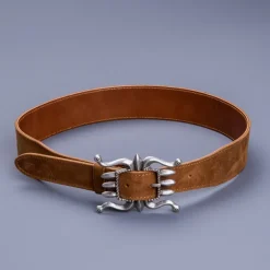 RRL Ranch Belt Light Java Roughout Suede