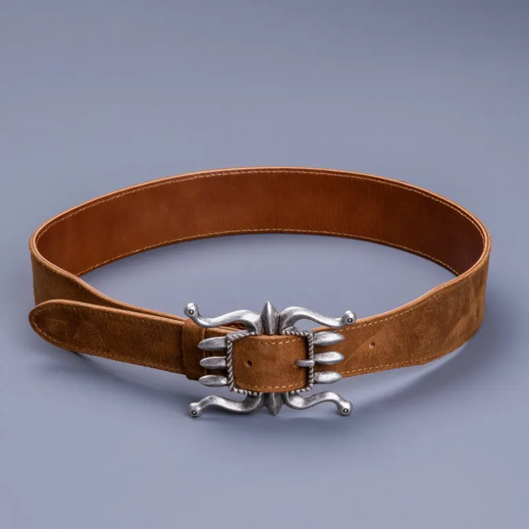 RRL Ranch Belt Light Java Roughout Suede