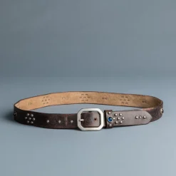 RRL Rasco Tumbled Leather Belt Vintage Black