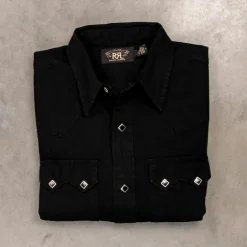 RRL Sawtooth Western Denim Shirt Black