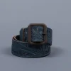 RRL Souvenir Hand-Tooled Leather Indigo Belt