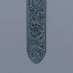 RRL Souvenir Hand-Tooled Leather Indigo Belt