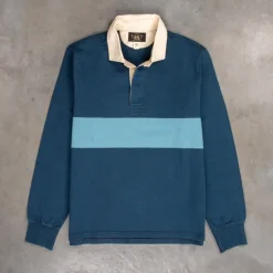 RRL Striped Jersey Rugby Shirt Indigo