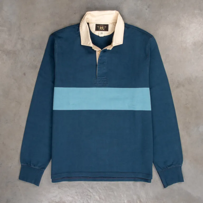 RRL Striped Jersey Rugby Shirt Indigo