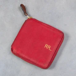 RRL Zip Wallet Oilcloth Red