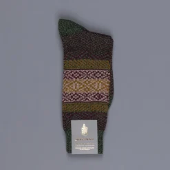 Scott Nichol wool socks jaquard forest