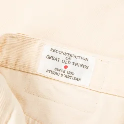 Studio D'Artisan FB-909 High Rise Tapered 13-Wale Corduroy Ivory