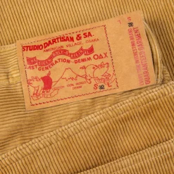 Studio D'Artisan FB-909 High Rise Tapered 9-Wale Corduroy Beige