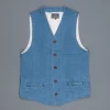 Studio D'Artisan indigo dyed waistcoat model 4413U