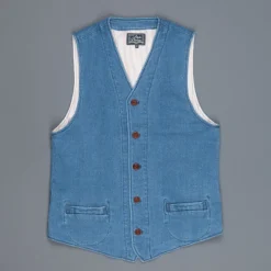 Studio D'Artisan indigo dyed waistcoat model 4413U