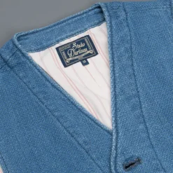 Studio D'Artisan indigo dyed waistcoat model 4413U