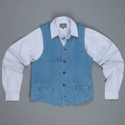 Studio D'Artisan indigo dyed waistcoat model 4413U