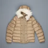 Ten C down liner shearling hooded tan