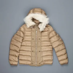 Ten C down liner shearling hooded tan