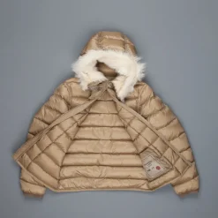 Ten C down liner shearling hooded tan