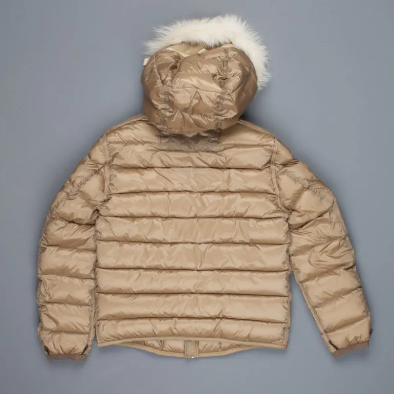 Ten C down liner shearling hooded tan