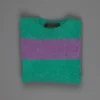 The Elder Statesman @ Frans Boone Cashmere striped Racing Crew Unisex sweater Turquoise Amethyst