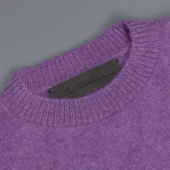 The Elder Statesman @ Frans Boone Cashmere Simple Crew Unisex sweater Amethyst