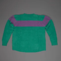 The Elder Statesman @ Frans Boone Cashmere striped Racing Crew Unisex sweater Turquoise Amethyst