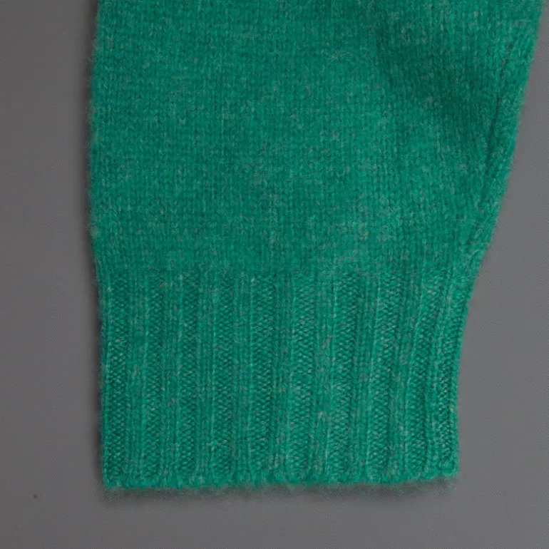 The Elder Statesman @ Frans Boone Cashmere striped Racing Crew Unisex sweater Turquoise Amethyst