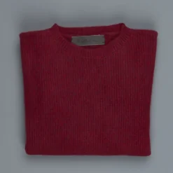 The Elder Statesman 100% cashmere medium ribbed crew Maroon