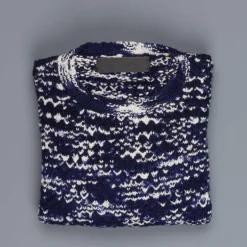 The Elder Statesman 100% cashmere tuck pop crew G blues