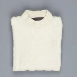The Elder Statesman 100% cashmere Checkered Pile stitch crew White
