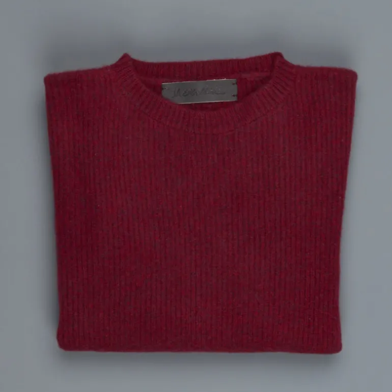 The Elder Statesman 100% cashmere medium ribbed crew Maroon