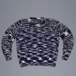 The Elder Statesman 100% cashmere tuck pop crew G blues