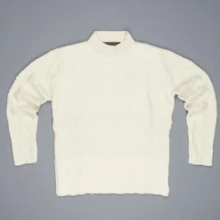The Elder Statesman 100% cashmere Checkered Pile stitch crew White