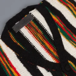 The Elder Statesman 100% Cashmere Rolo Cardigan Rasta